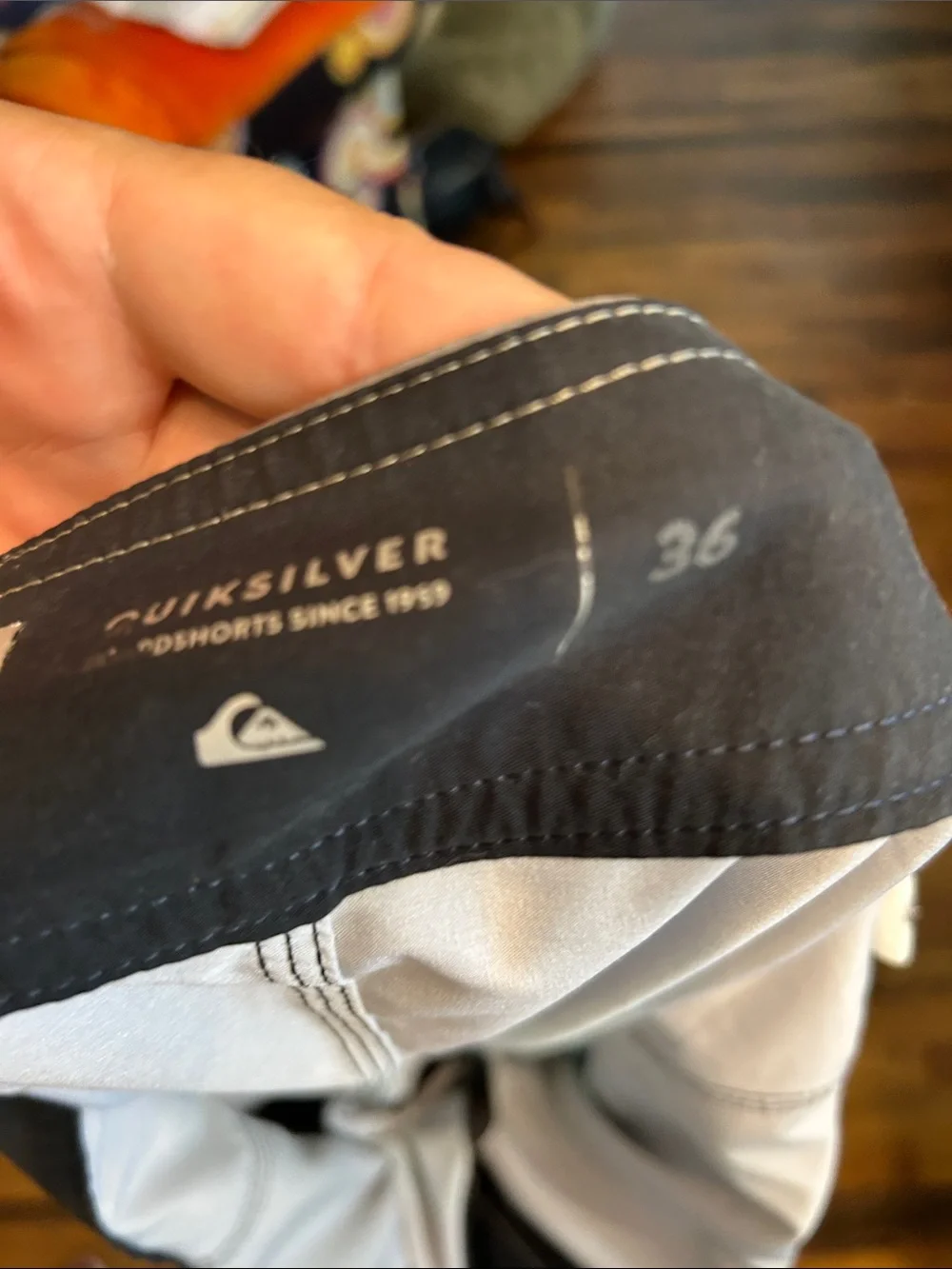 Quiksilver Men’s Navy Mint Gray Colorblock Board Shorts
